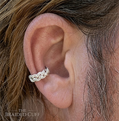 Braided ear cuff jewellery for him and her