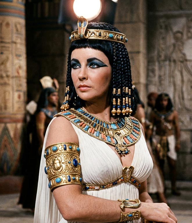 Elizabeth taylor wearing armband jewelry in Cleopatra
