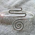 Silver snake arm band and adjustable arm cuff