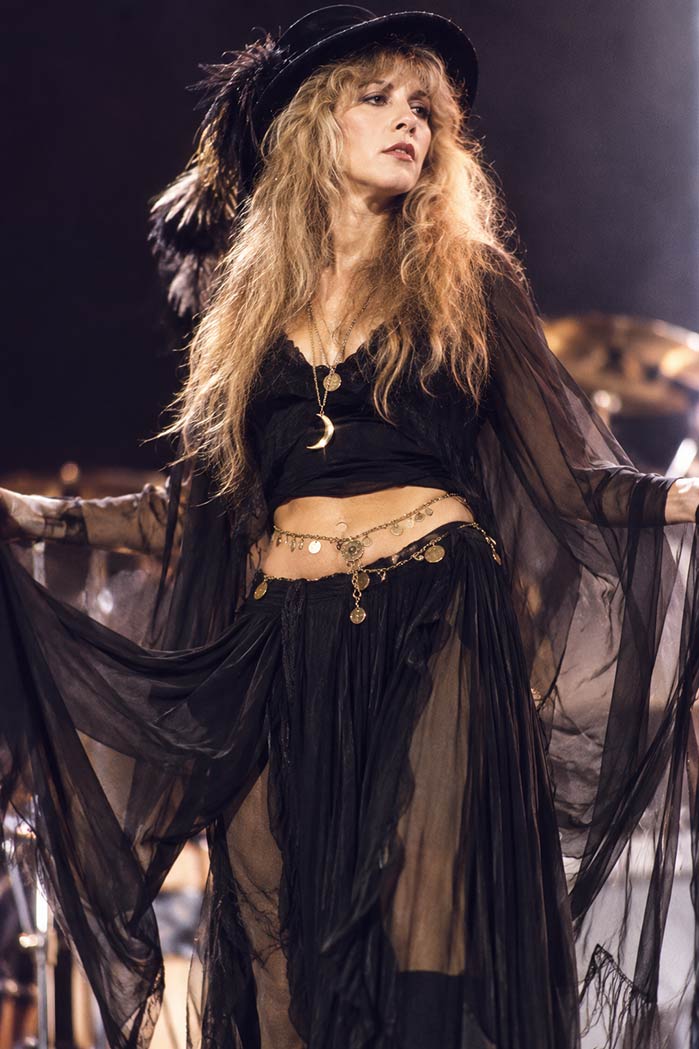 Stevie Nicks wearing a waist chain. In the 1970's.