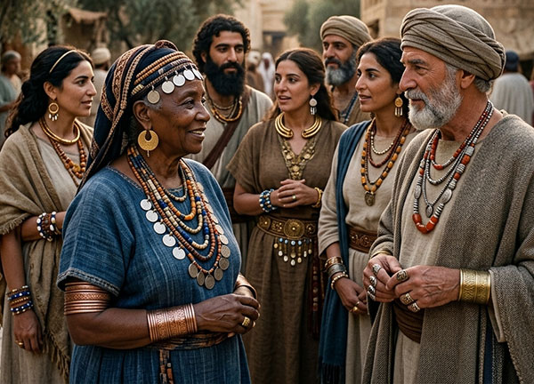 ancient cultural jewellery being worn