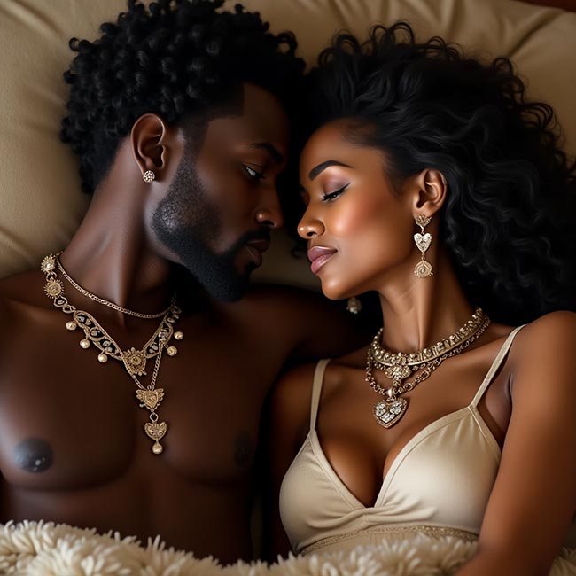 Couple embracing during an intimate mindful moment