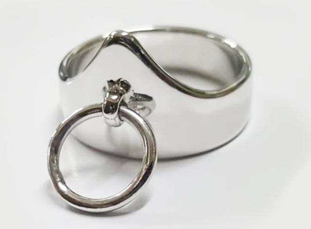 Handmade custom solid silver cock ring