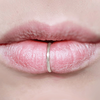 Adjustable solid silver non-piercing lip ring jewellery