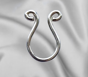 Faux septum nose ring handcrafted in solid sterling silver