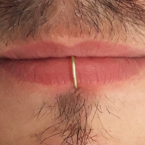 Men's adjustable non-piercing silver lip ring jewellery