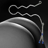 Long non-piercing men's anal jewellery in solid silver.