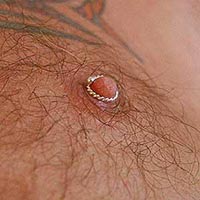 Non-piercing men's nipple rings in solid silver.