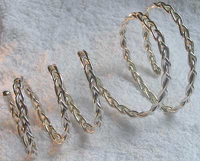 Braided long spiral cock and scrotum ring