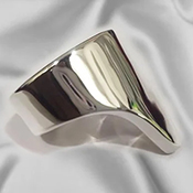 Long V Glans cock ring in a heavy design.