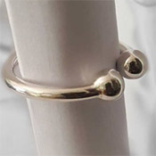 Extra heavy handcrafted sterling silver two ball cock ring