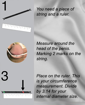 How to measure the internal diameter for a silver glans cock ring