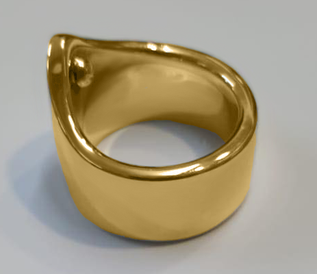 Gold V Glans frenulum cock ring with 4mm internal pressure ball
