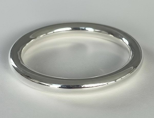 Round penis ring and men's custom made silver cock jewellery