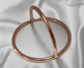 Rose gold plated heavy Dome Splitter cock and ball ring
