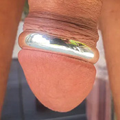 Heavy weighted 10mm round cock ring.