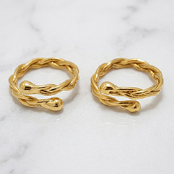14ct gold braided nipple rings