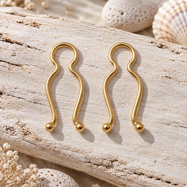 gold nipple clips, non piercing jewellery
