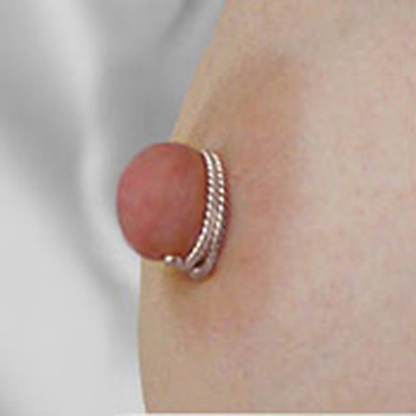 Double twisted non-piercing silver nipple rings