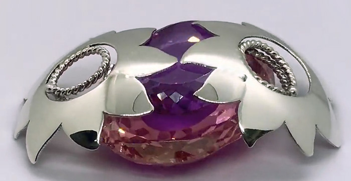 Large flower non-piercing nipple shields in solid silver