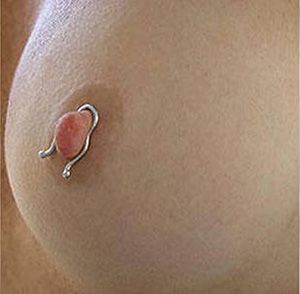 Solid silver custom-made non-piercing nipple clips