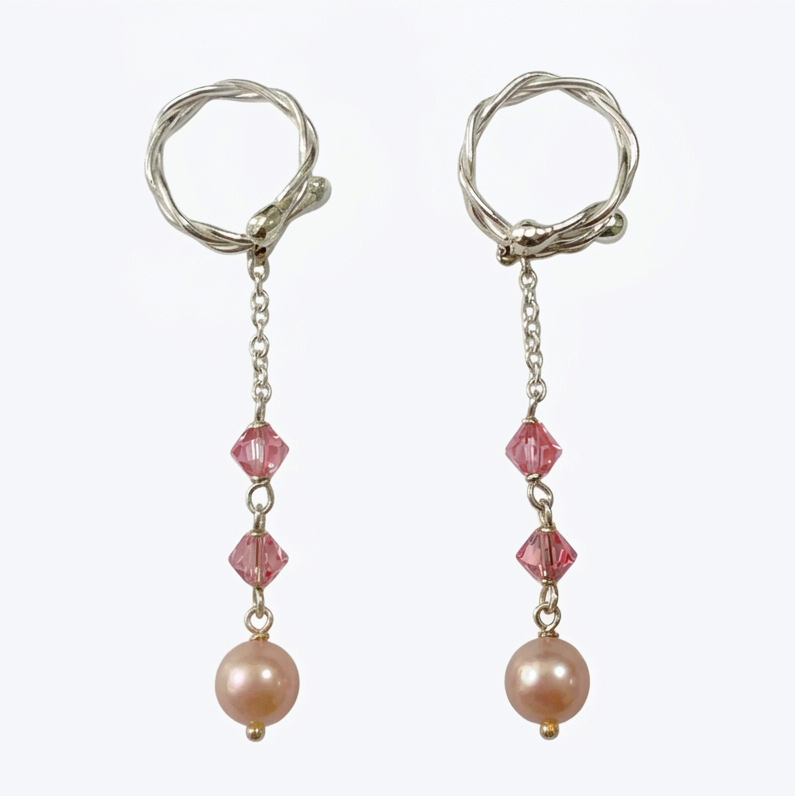 nipple dangles rose pearls