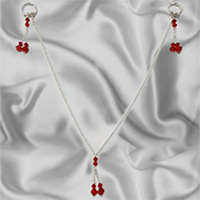ruby swarovski nipple chains