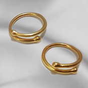 Smooth solid 14ct gold single wrap nipple rings